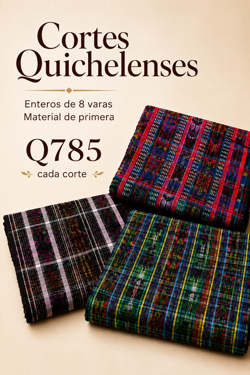 ✨ Cortes Quichelenses Hilo Río • 8 Varas • Q785