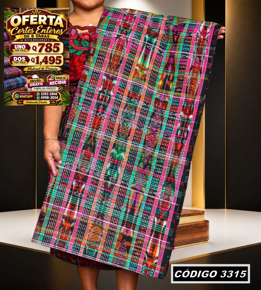 ✨ Corte Típico Hilo Río 8 Varas — Q785 | COD 3315