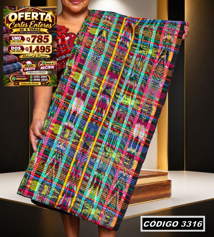 ✨ Corte Típico Hilo Río 8 Varas — Q785 | COD 3316
