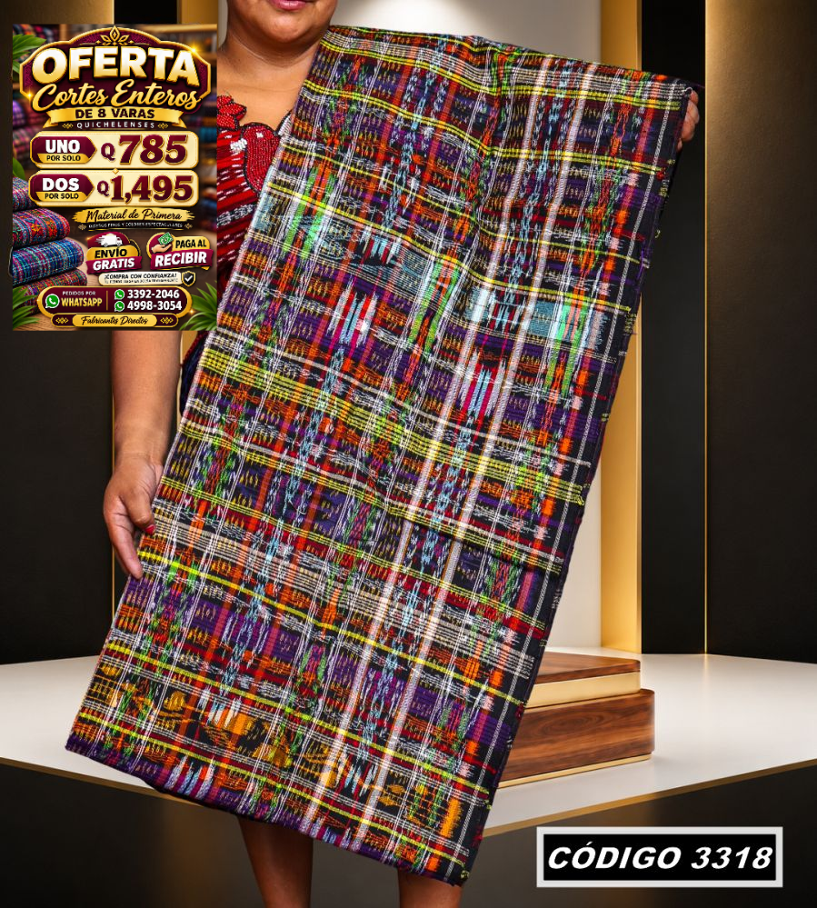 ✨ Corte Típico Hilo Río 8 Varas — Q785 | COD 3318