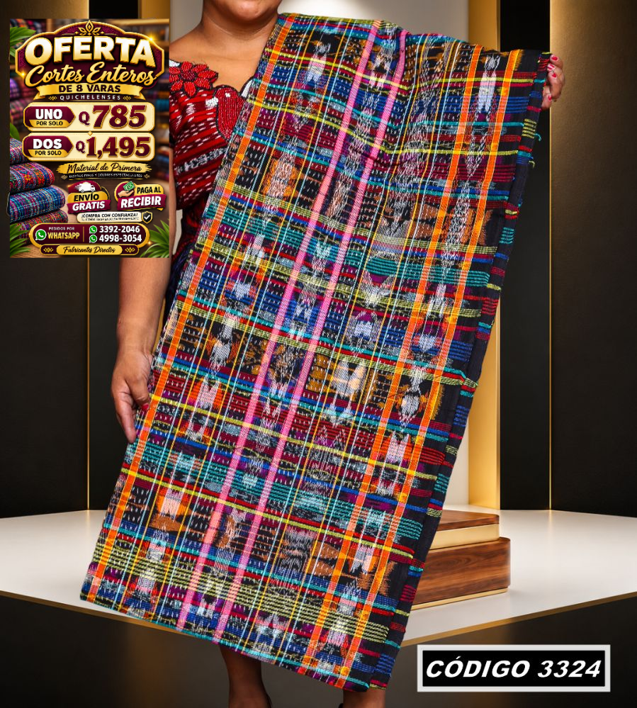 ✨ Corte Típico Hilo Río 8 Varas — Q785 | COD 3324
