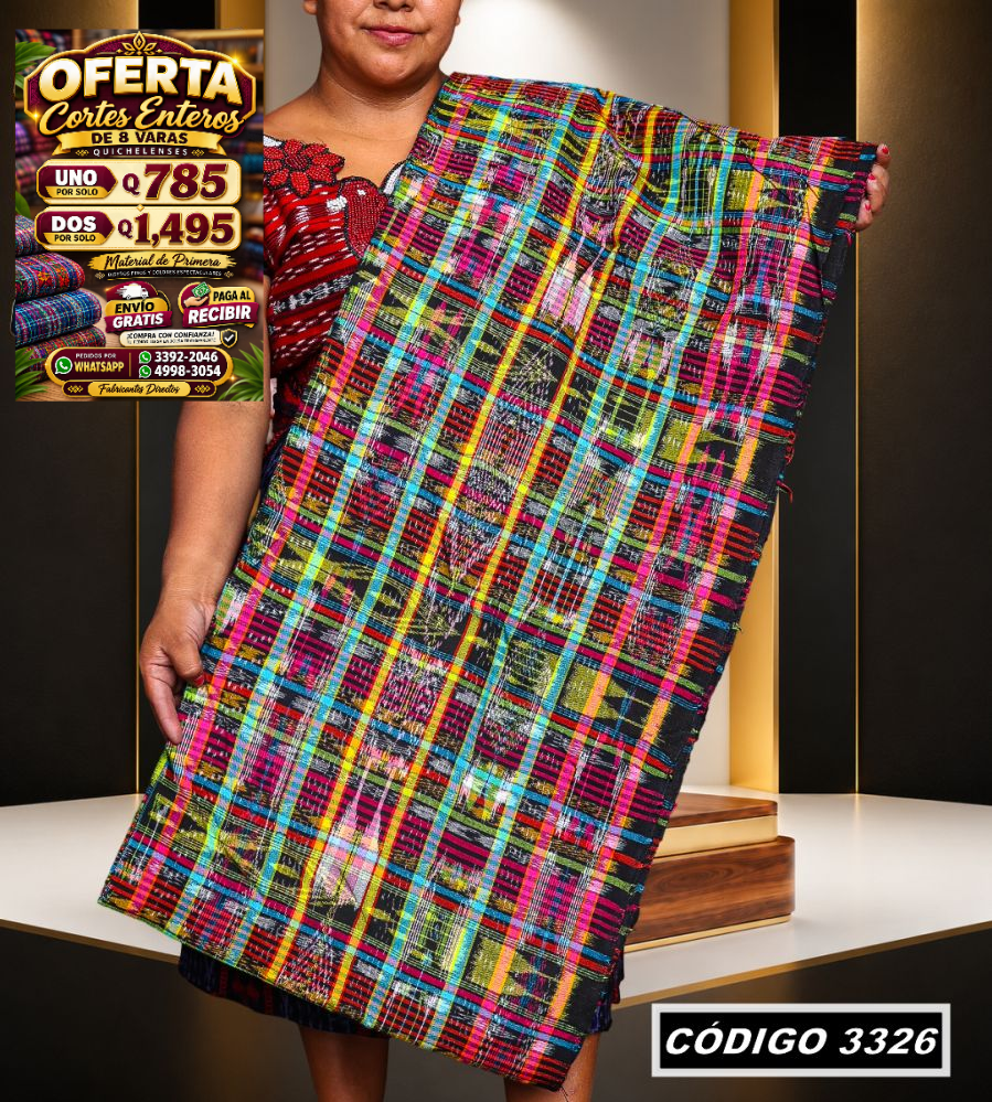 ✨ Corte Típico Hilo Río 8 Varas — Q785 | COD 3326