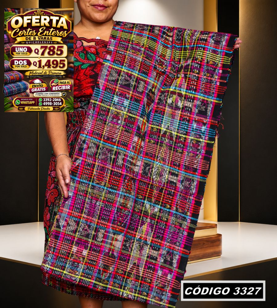 ✨ Corte Típico Hilo Río 8 Varas — Q785 | COD 3327