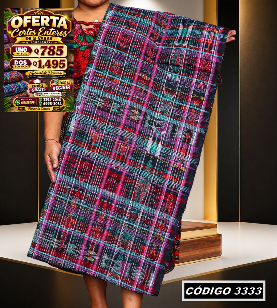✨ Corte Típico Hilo Río 8 Varas — Q785 | COD 3333