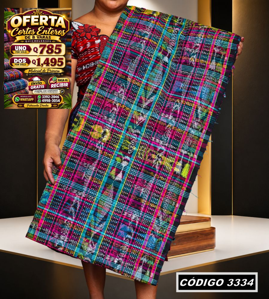 ✨ Corte Típico Hilo Río 8 Varas — Q785 | COD 3334