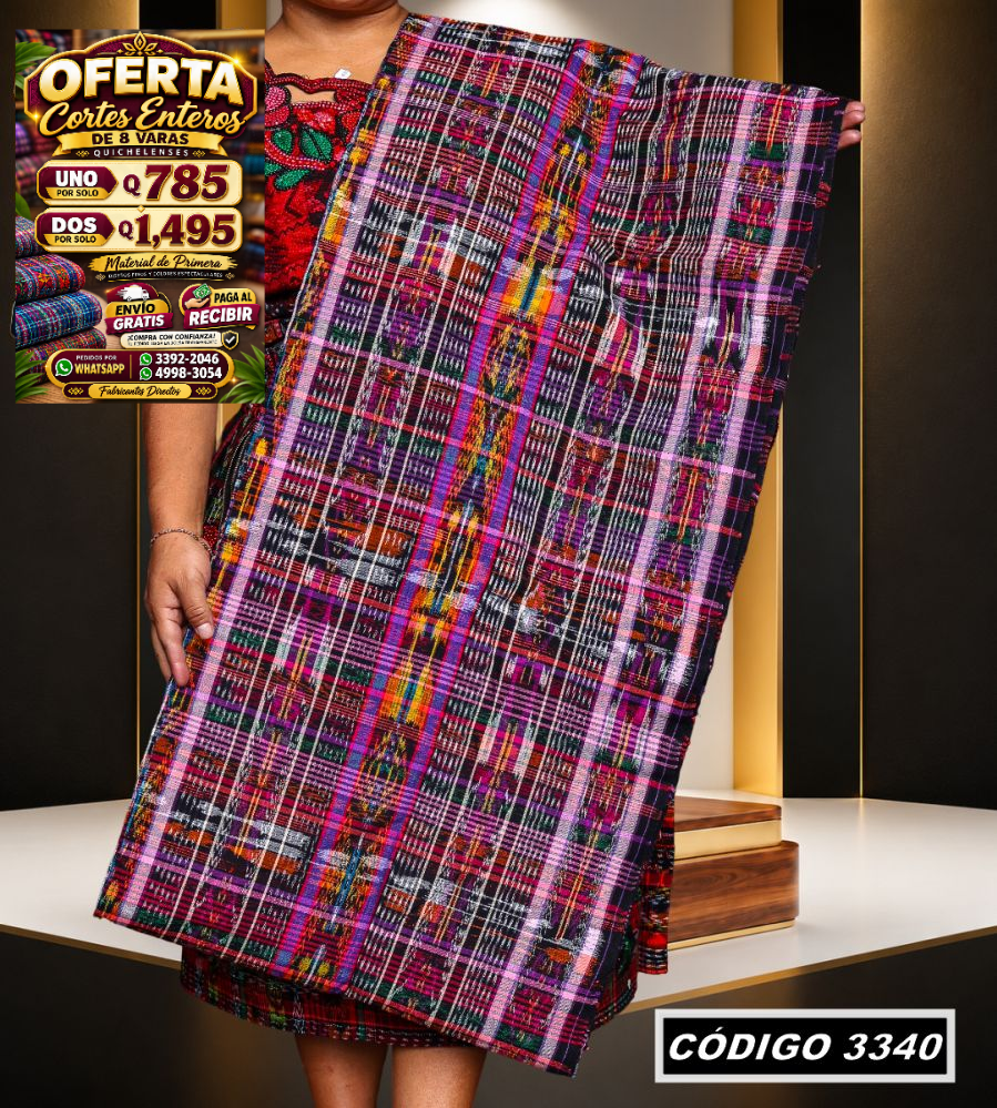 ✨ Corte Típico Hilo Río 8 Varas — Q785 | COD 3340
