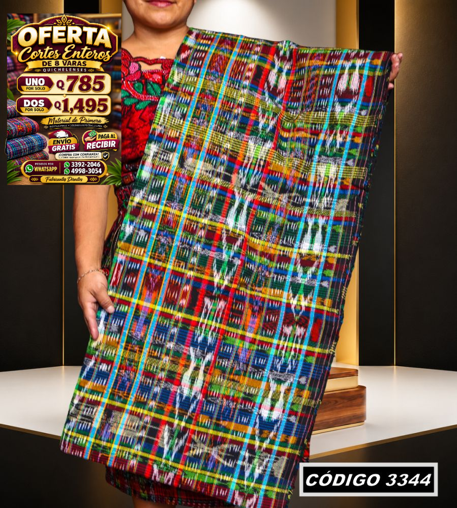 ✨ Corte Típico Hilo Río 8 Varas — Q785 | COD 3344