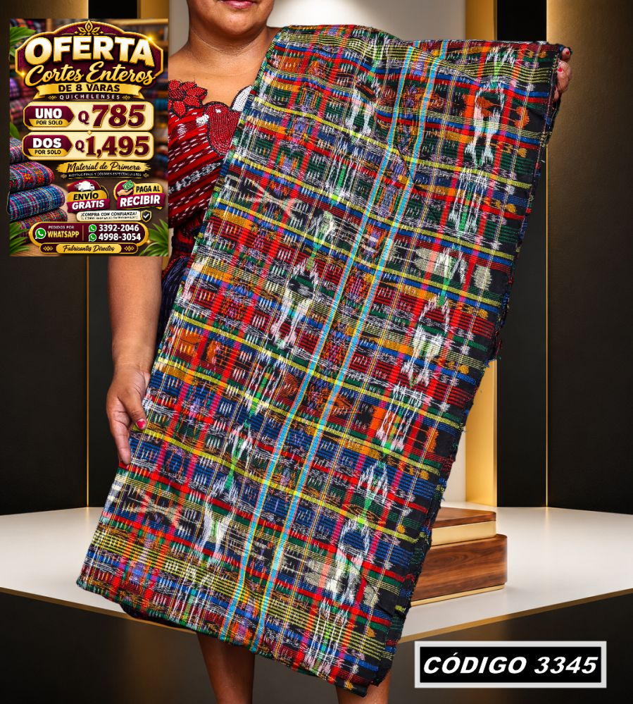 ✨ Corte Típico Hilo Río 8 Varas — Q785 | COD 3345