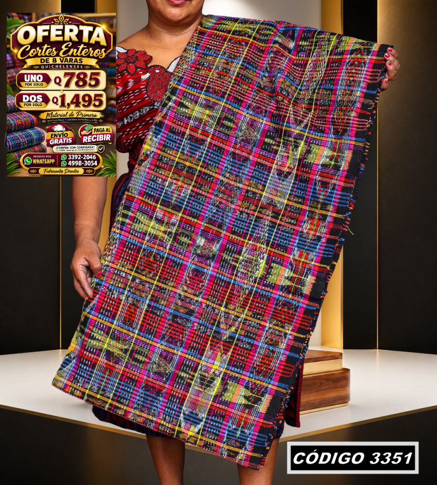 ✨ Corte Típico Hilo Río 8 Varas — Q785 | COD 3351