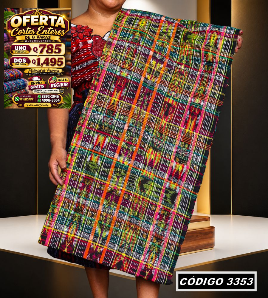 ✨ Corte Típico Hilo Río 8 Varas — Q785 | COD 3353
