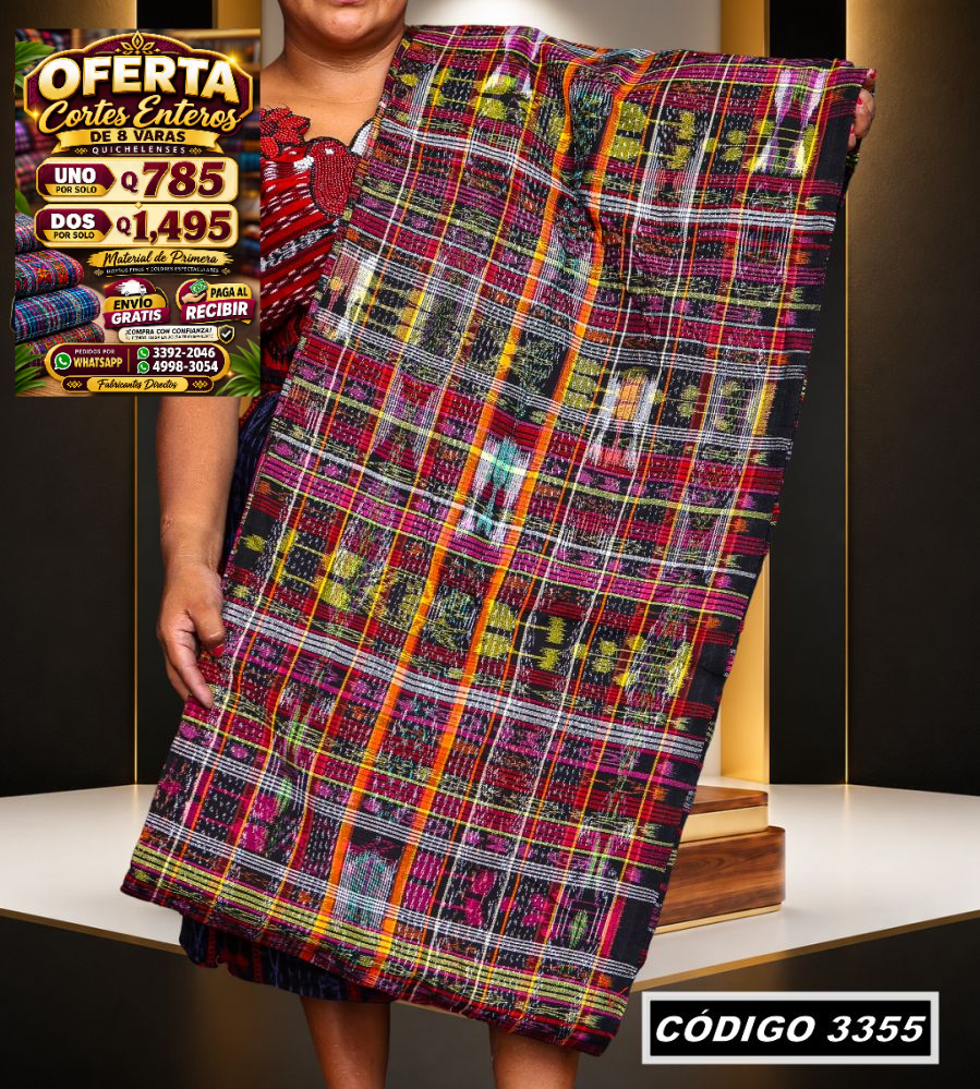 ✨ Corte Típico Hilo Río 8 Varas — Q785 | COD 3355