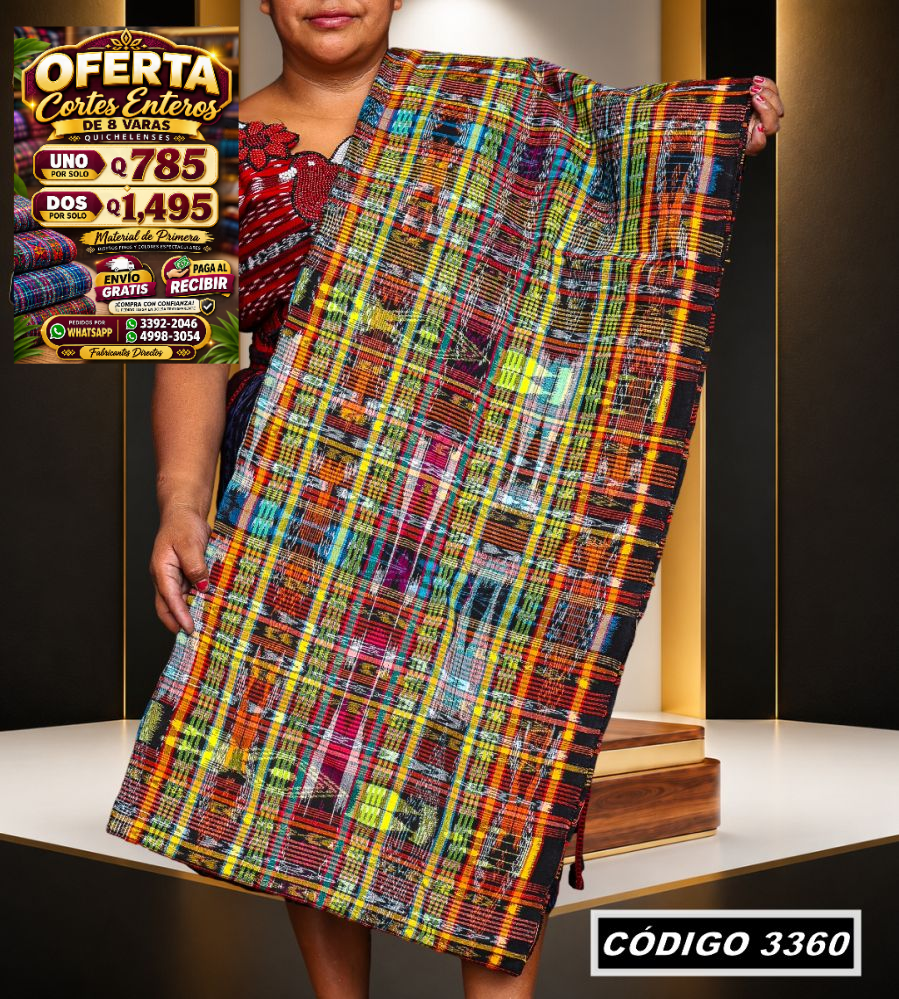 ✨ Corte Típico Hilo Río 8 Varas — Q785 | COD 3360