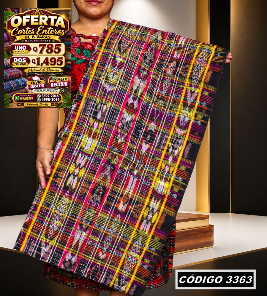 ✨ Corte Típico Hilo Río 8 Varas — Q785 | COD 3363