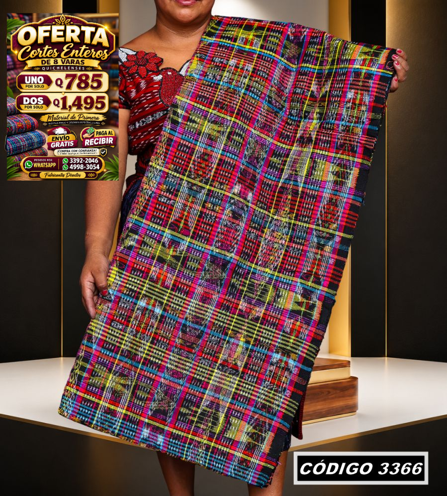 ✨ Corte Típico Hilo Río 8 Varas — Q785 | COD 3366