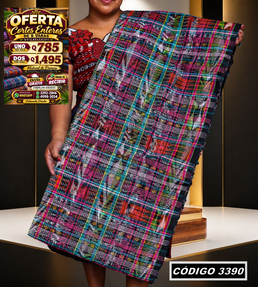 ✨ Corte Típico Hilo Río 8 Varas — Q785 | COD 3390