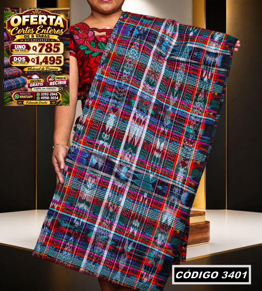 ✨ Corte Típico Hilo Río 8 Varas — Q785 | COD 3401