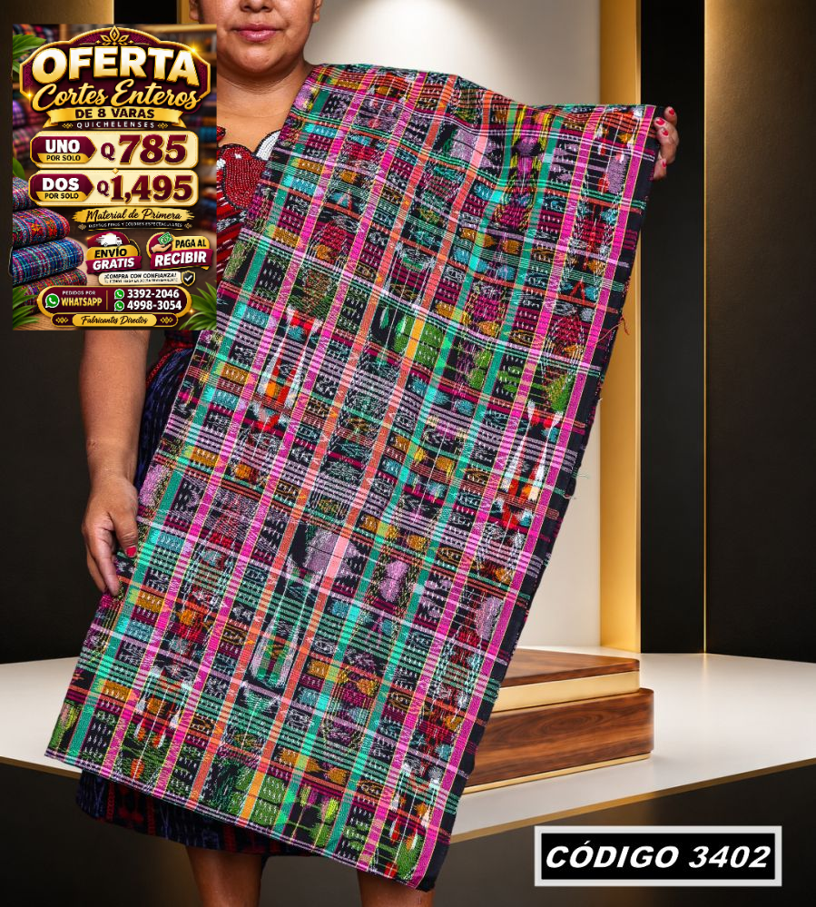 ✨ Corte Típico Hilo Río 8 Varas — Q785 | COD 3402