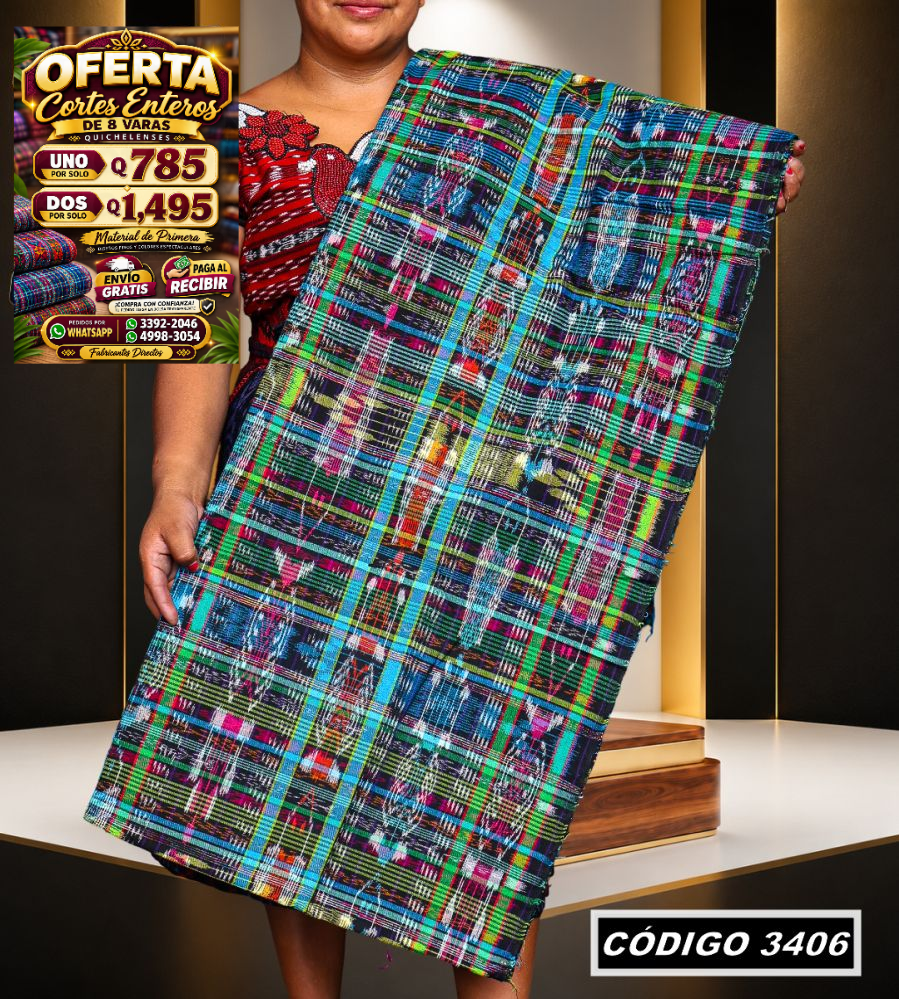 ✨ Corte Típico Hilo Río 8 Varas — Q785 | COD 3406