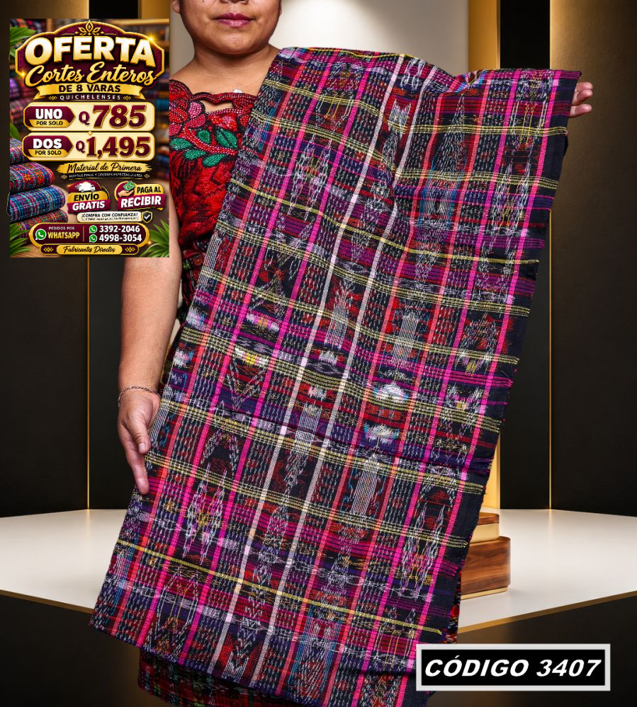 ✨ Corte Típico Hilo Río 8 Varas — Q785 | COD 3407