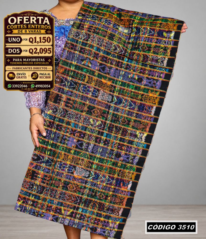 ✨ Corte Típico Hilo de Cristal 8 Varas — Q1,150 | COD 3510