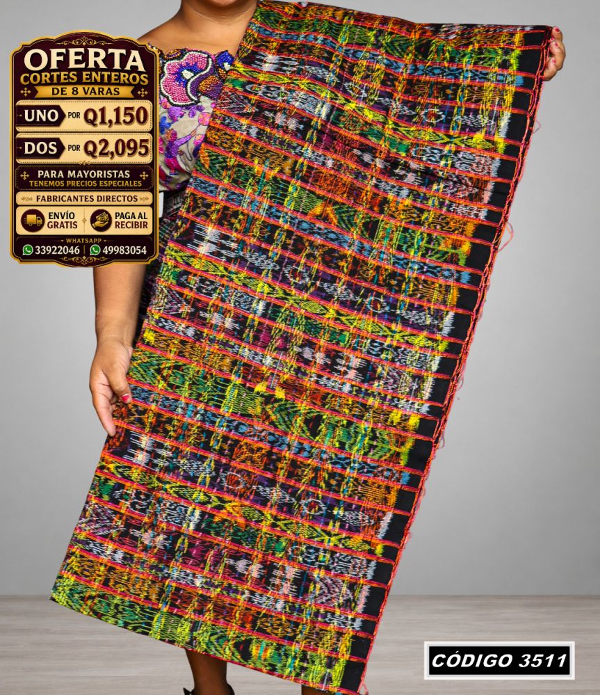 ✨ Corte Típico Hilo de Cristal 8 Varas — Q1,150 | COD 3511