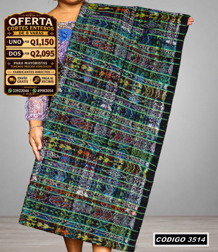 ✨ Corte Típico Hilo de Cristal 8 Varas — Q1,150 | COD 3514