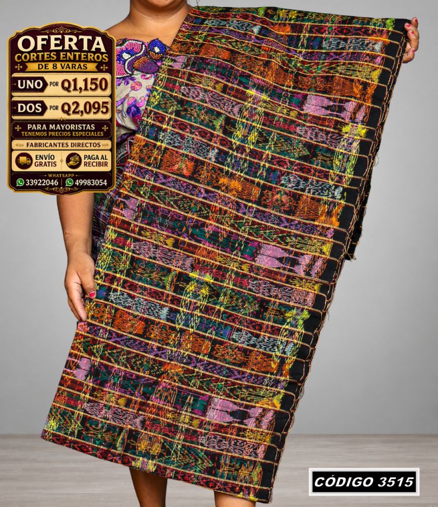 ✨ Corte Típico Hilo de Cristal 8 Varas — Q1,150 | COD 3515