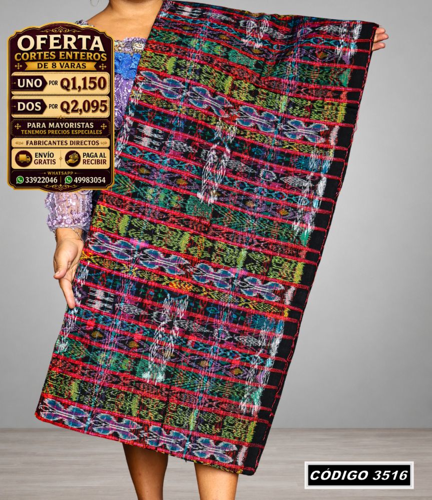 ✨ Corte Típico Hilo de Cristal 8 Varas — Q1,150 | COD 3516