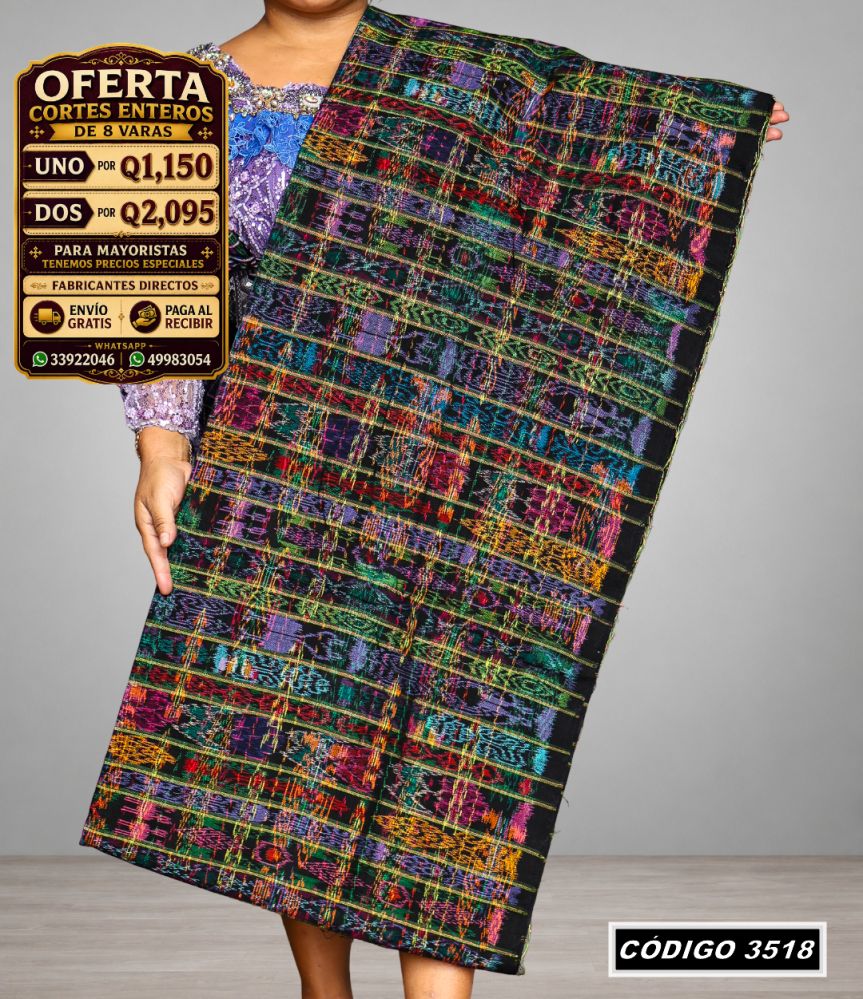 ✨ Corte Típico Hilo de Cristal 8 Varas — Q1,150 | COD 3518