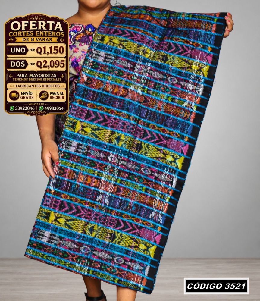 ✨ Corte Típico Hilo de Cristal 8 Varas — Q1,150 | COD 3521