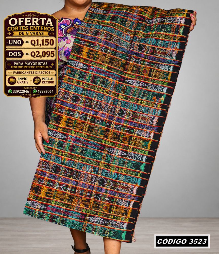 ✨ Corte Típico Hilo de Cristal 8 Varas — Q1,150 | COD 3523