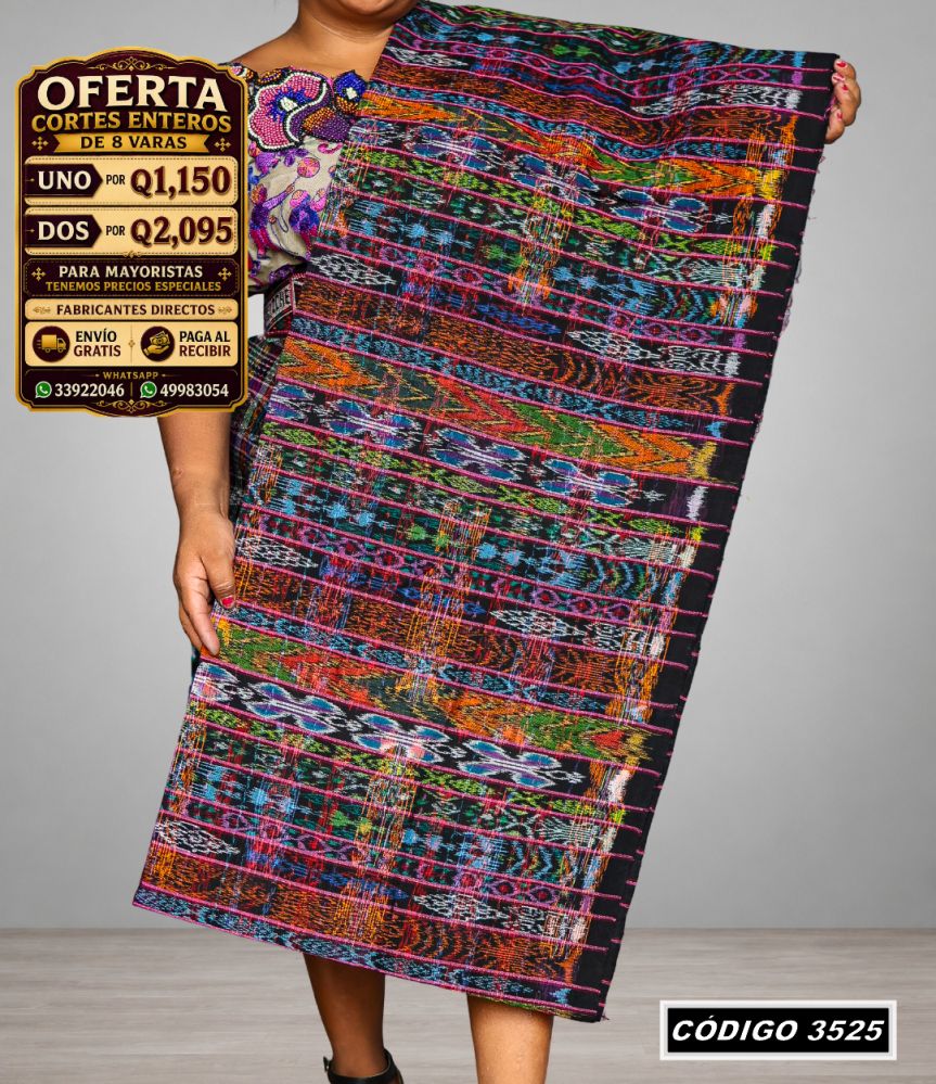 ✨ Corte Típico Hilo de Cristal 8 Varas — Q1,150 | COD 3525