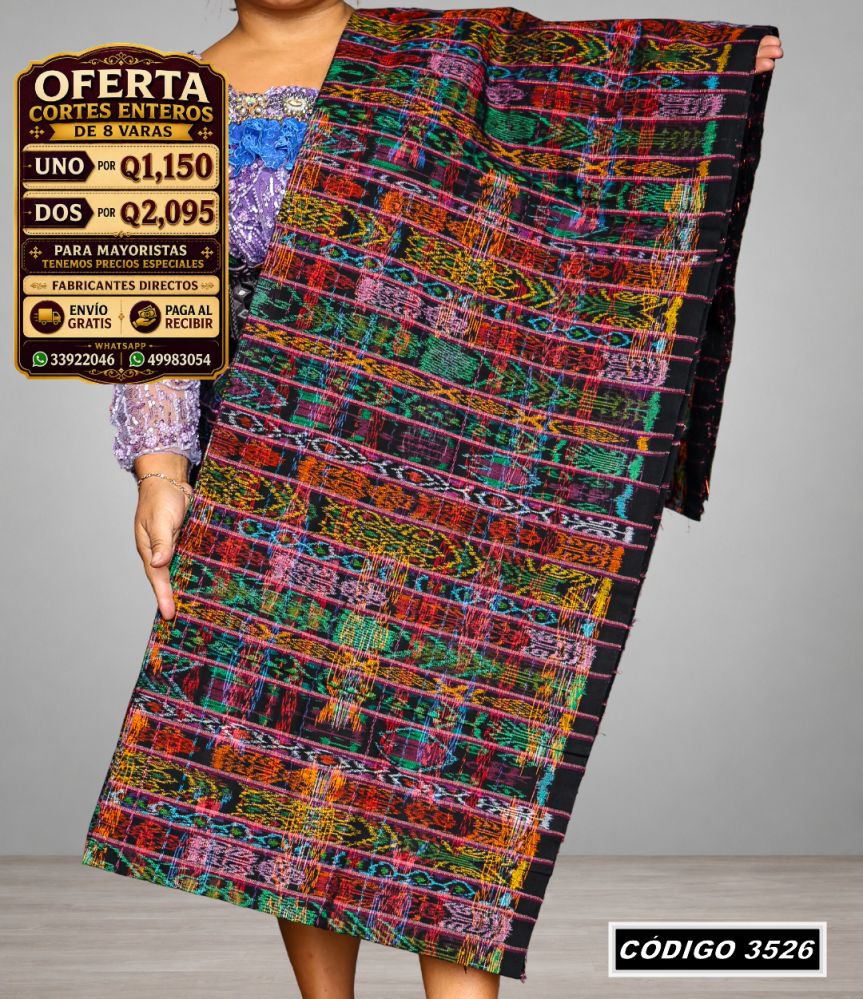 ✨ Corte Típico Hilo de Cristal 8 Varas — Q1,150 | COD 3526