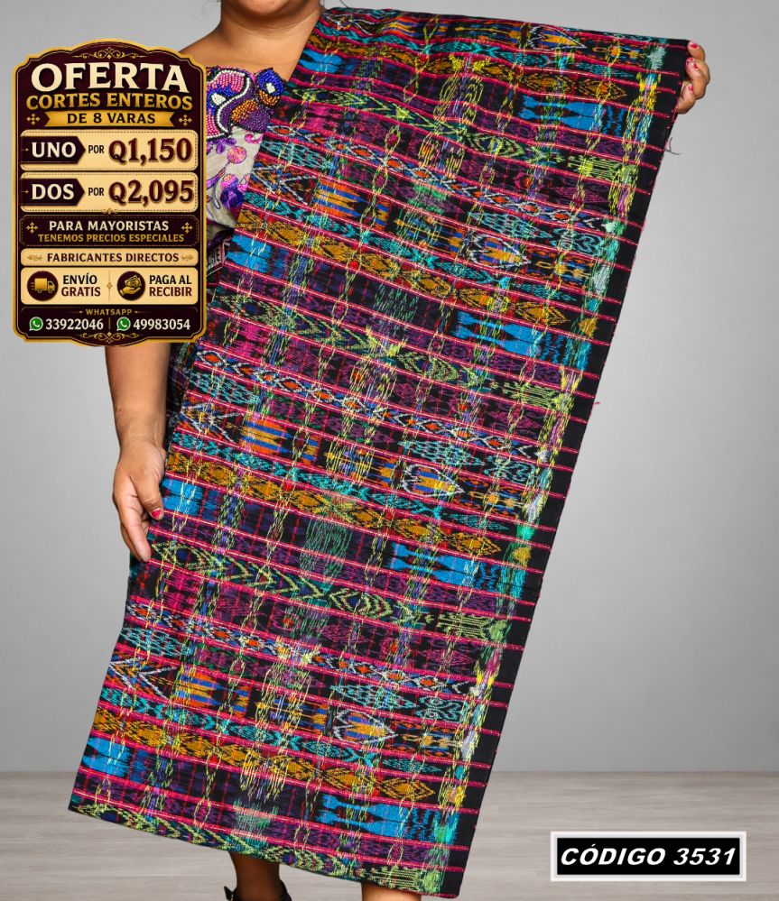 ✨ Corte Típico Hilo de Cristal 8 Varas — Q1,150 | COD 3531