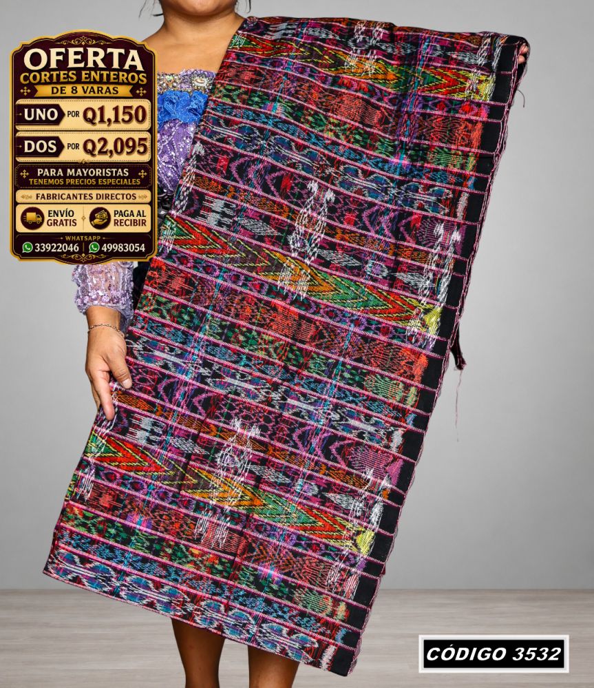 ✨ Corte Típico Hilo de Cristal 8 Varas — Q1,150 | COD 3532