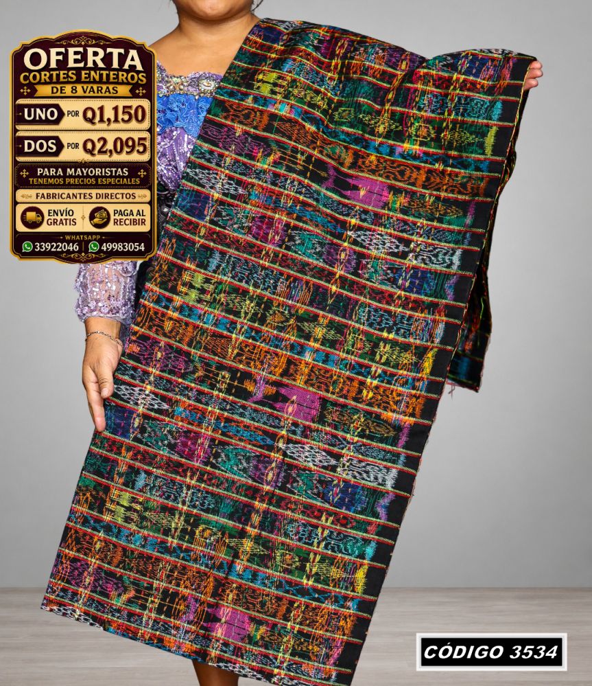✨ Corte Típico Hilo de Cristal 8 Varas — Q1,150 | COD 3534