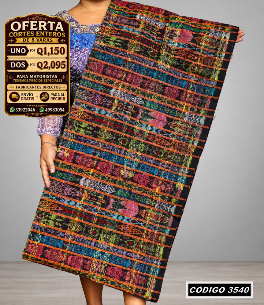 ✨ Corte Típico Hilo de Cristal 8 Varas — Q1,150 | COD 3540