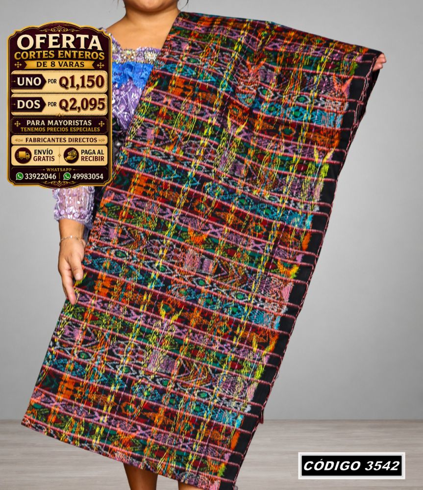 ✨ Corte Típico Hilo de Cristal 8 Varas — Q1,150 | COD 3542