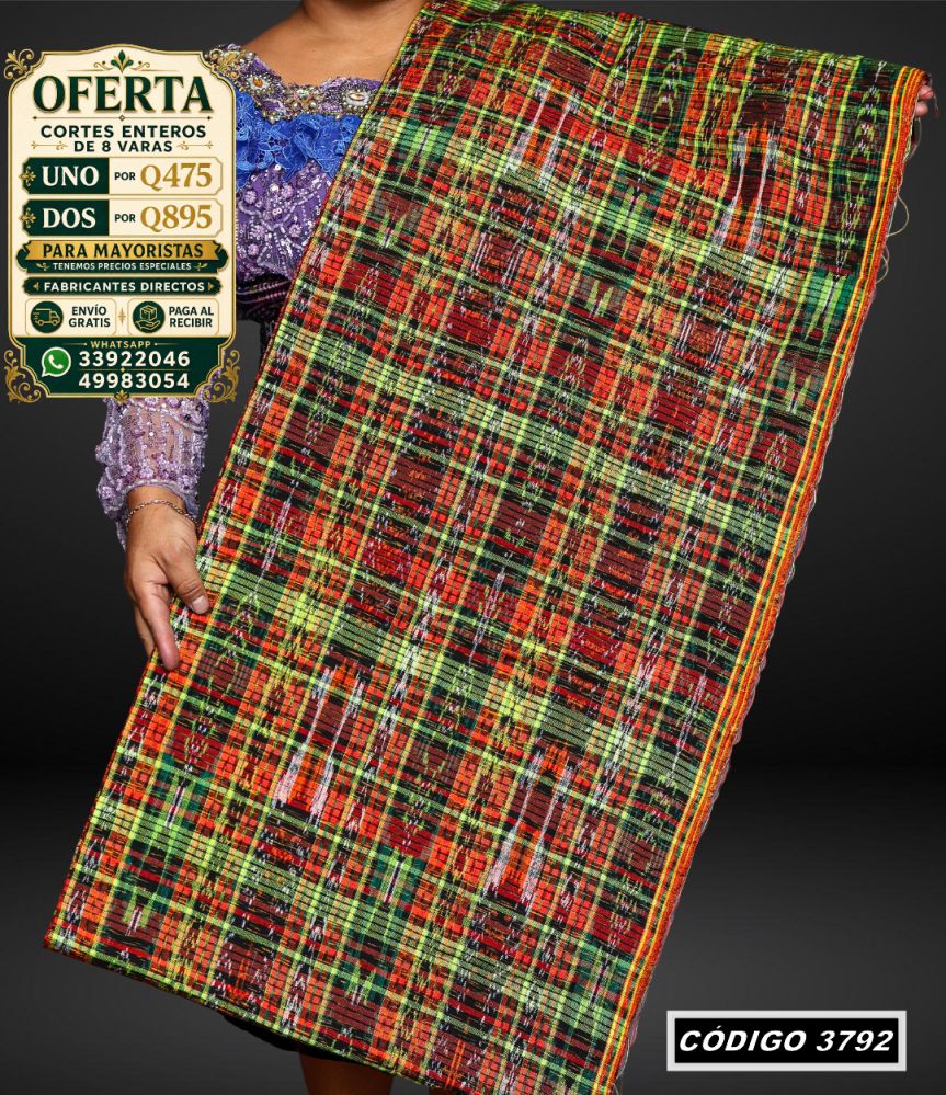 ✨ Corte Típico 8 Varas — Q475 | COD 3792