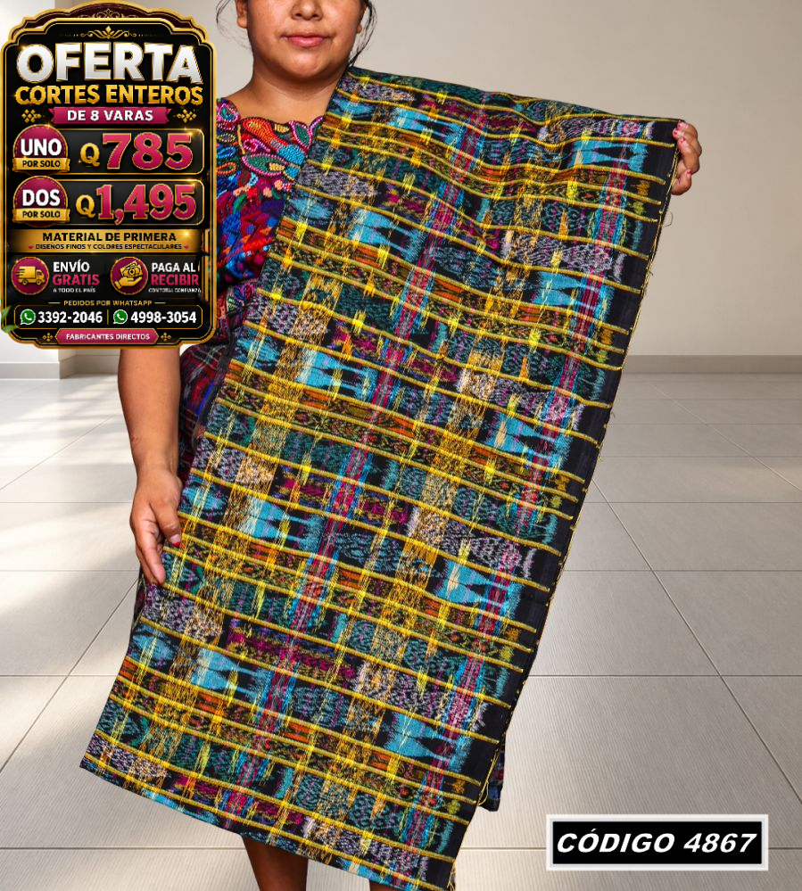 ✨ Corte Típico Hilo Alemán 8 Varas — Q785 | COD 4867