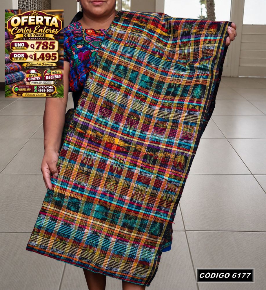 Corte Típico Hilo Río de 8 Varas — Q785 | Diseño tradicional guatemalteco