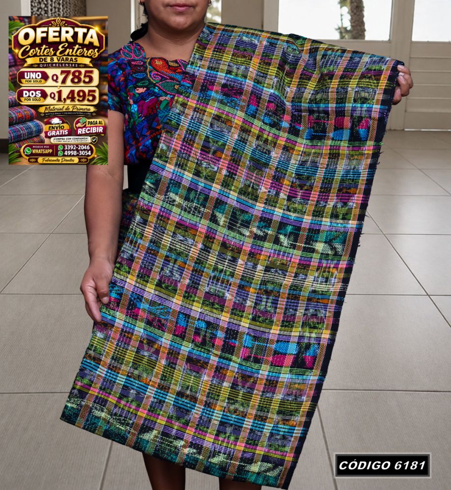 Corte Típico Hilo Río de 8 Varas — Q785 | Diseño tradicional guatemalteco