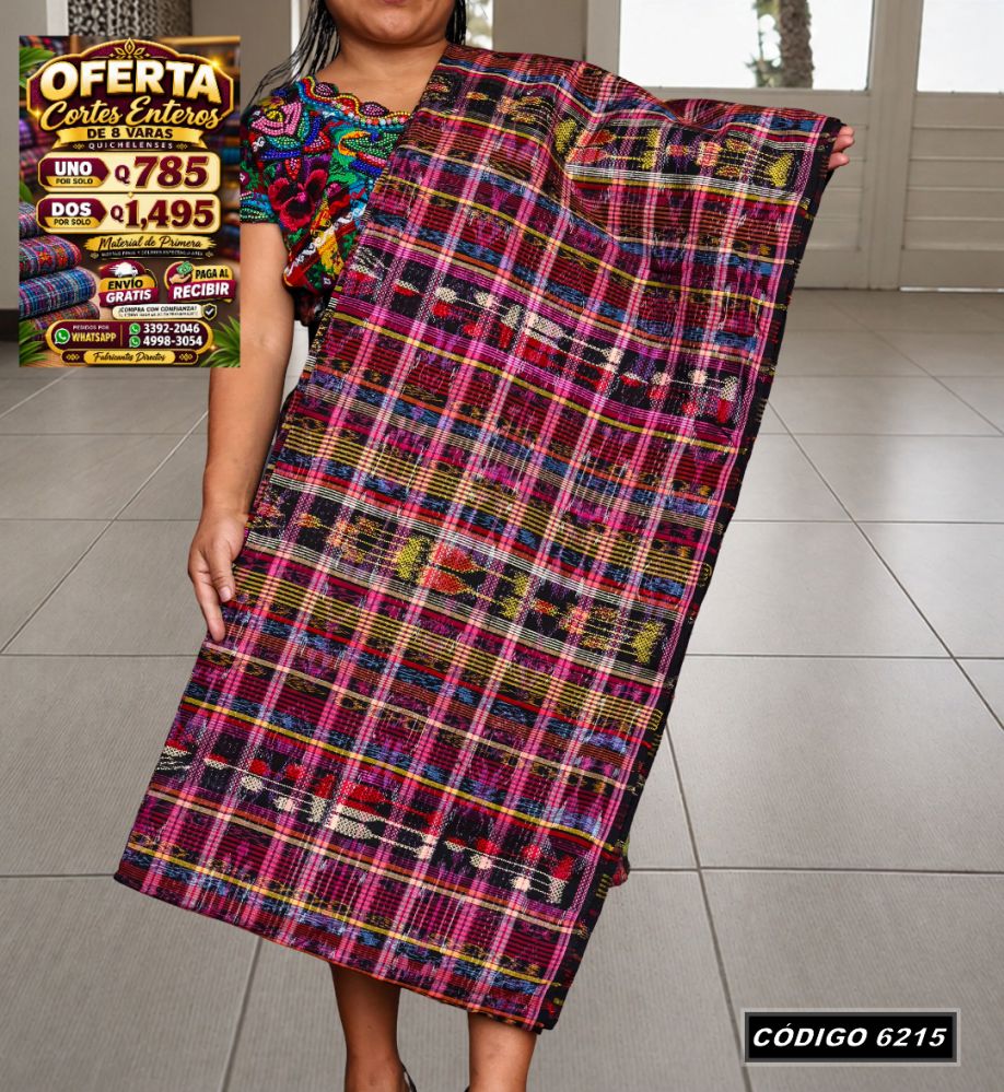 Corte Típico Hilo Río de 8 Varas — Q785 | Diseño tradicional guatemalteco