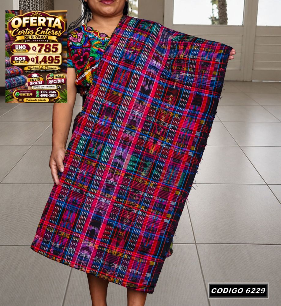 Corte Típico Hilo Río de 8 Varas — Q785 | Diseño tradicional guatemalteco