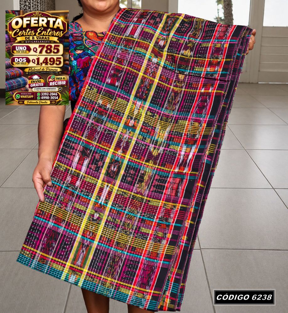 Corte Típico Hilo Río de 8 Varas — Q785 | Diseño tradicional guatemalteco