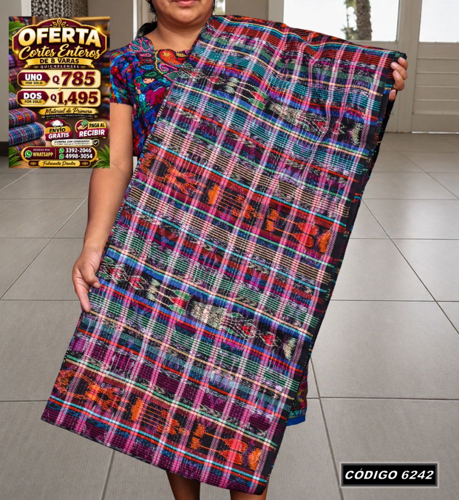 Corte Típico Hilo Río de 8 Varas — Q785 | Diseño tradicional guatemalteco