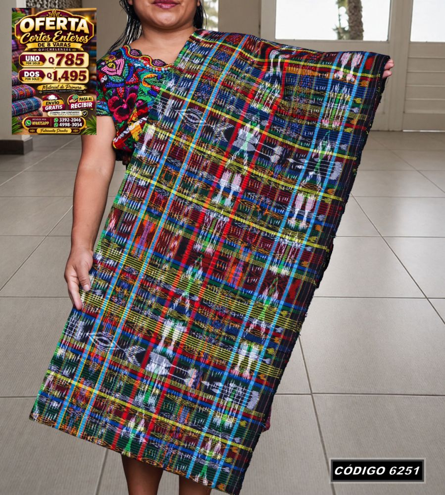 Corte Típico Hilo Río de 8 Varas — Q785 | Diseño tradicional guatemalteco
