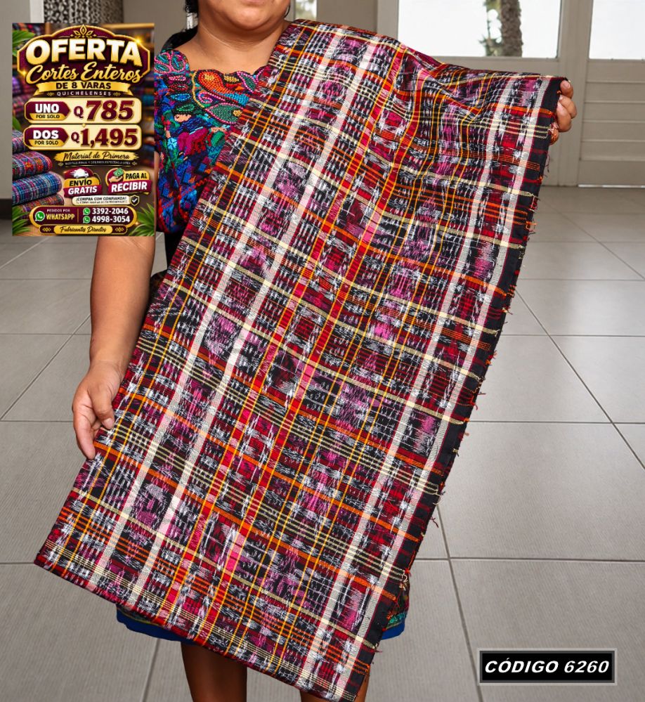 Corte Típico Hilo Río de 8 Varas — Q785 | Diseño tradicional guatemalteco
