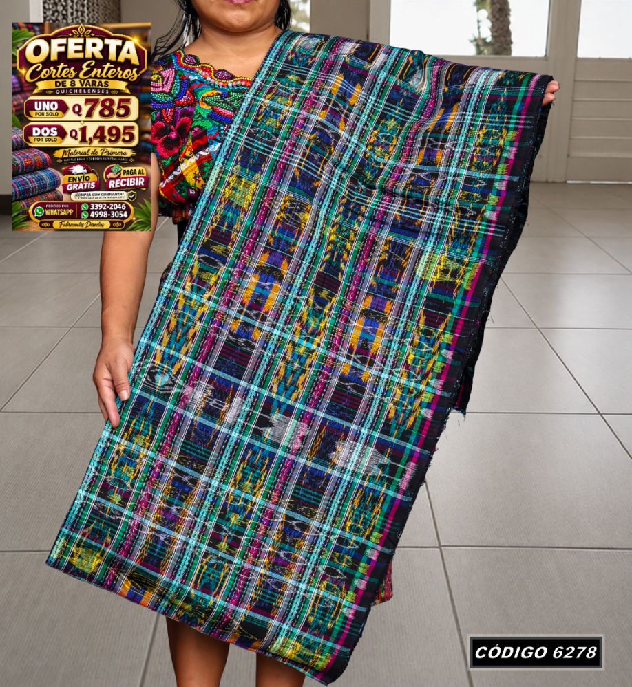 Corte Típico Hilo Río de 8 Varas — Q785 | Diseño tradicional guatemalteco