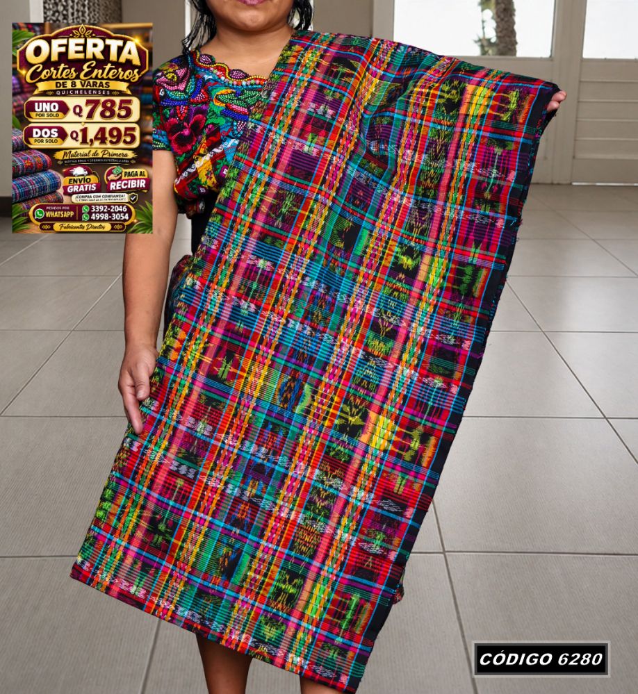Corte Típico Hilo Río de 8 Varas — Q785 | Diseño tradicional guatemalteco